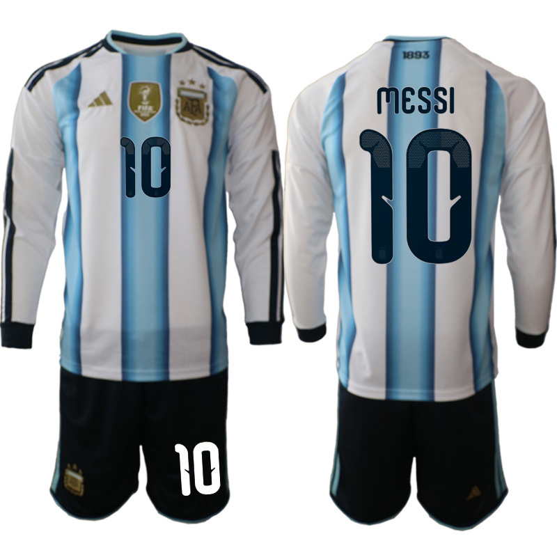 Men Argentina Long sleeve home 0121 style 2026 World Cup Soccer jersey->argentina jersey->Soccer Country Jersey